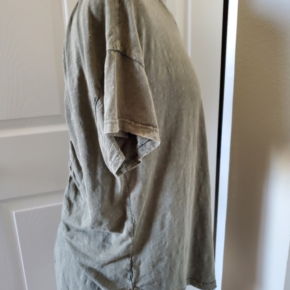Anthropologie Pilcro Sage Green Distressed Cotton Short Sleeve T Shirt Women's S - Picture 2 of 7
